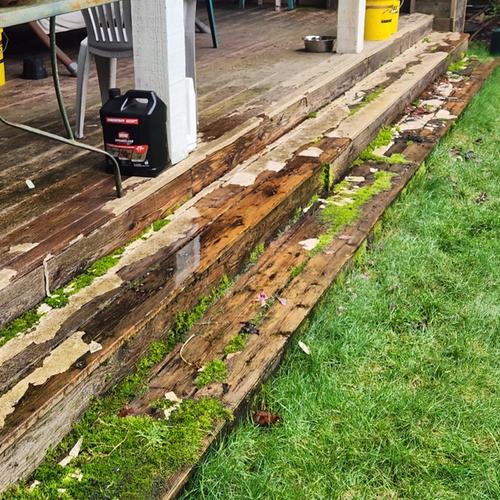 rotted deck step