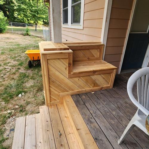 Built in benches, pre-stain and paint