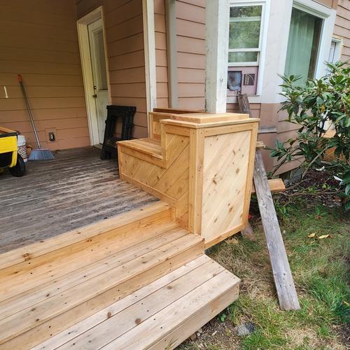 Second bench, pre-stain and paint