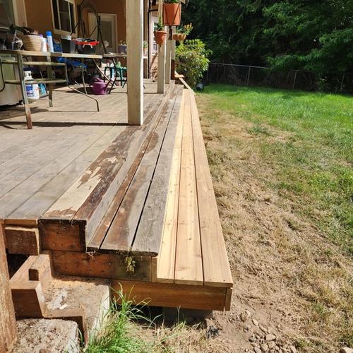 deck step after first step re-build and replacement