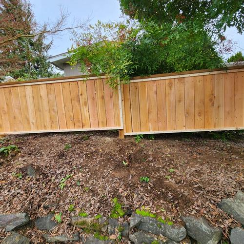 Fences after picture frame and cocktail rail install