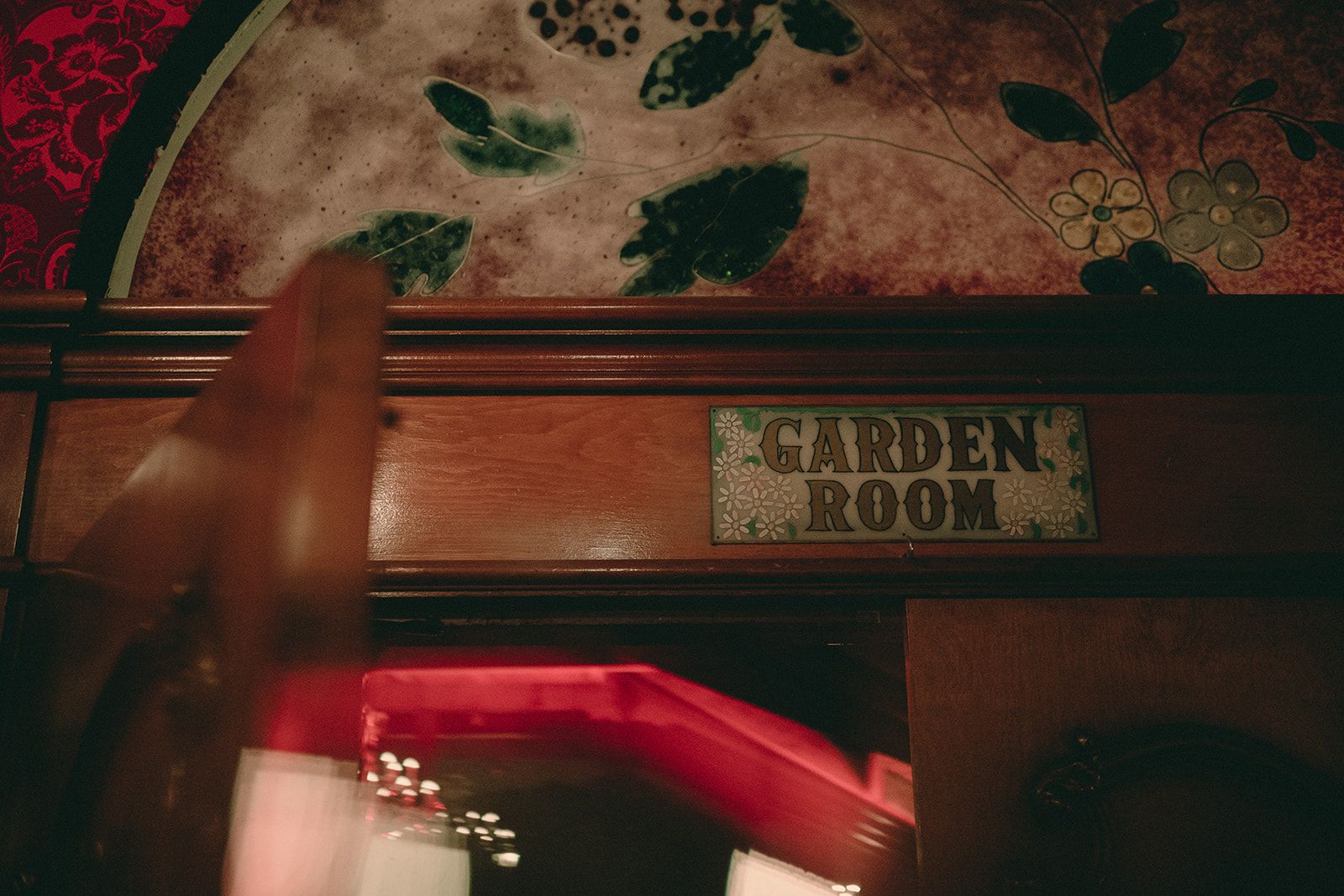 Vintage Swiss-style detail inside the Madonna Inn