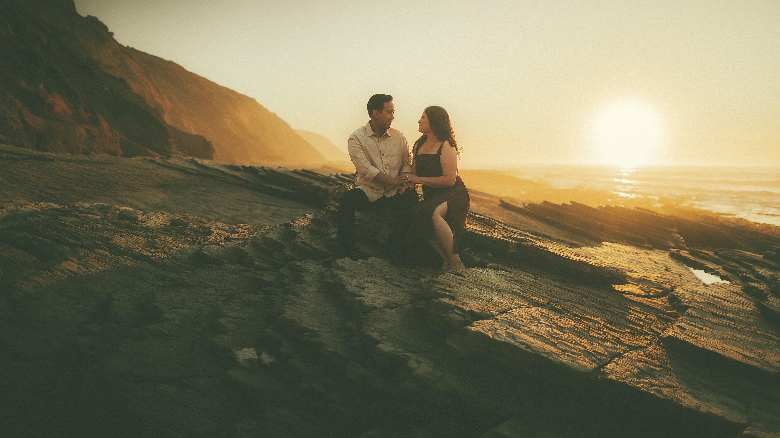 Engagement portrait in a scenic San Luis Obispo County landscape