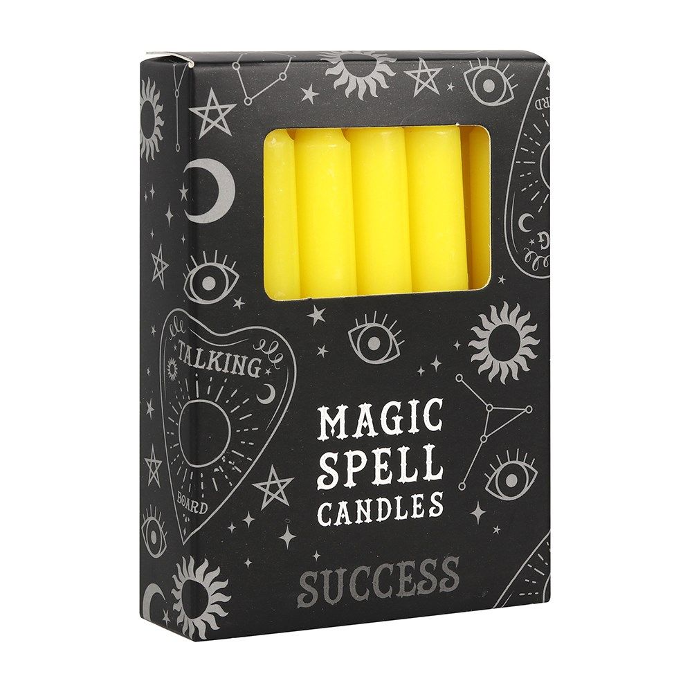 Pack of 12 yellow spell candles