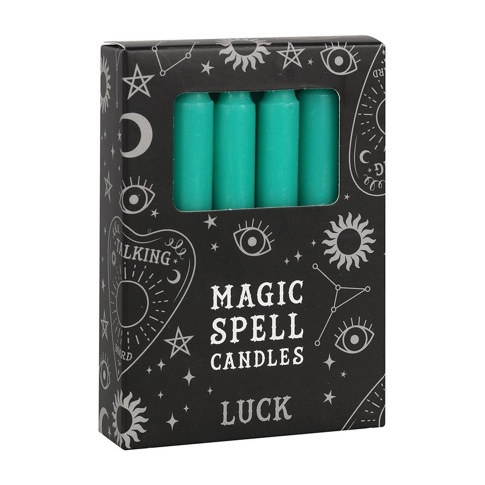 Pack of 12 green spell candles