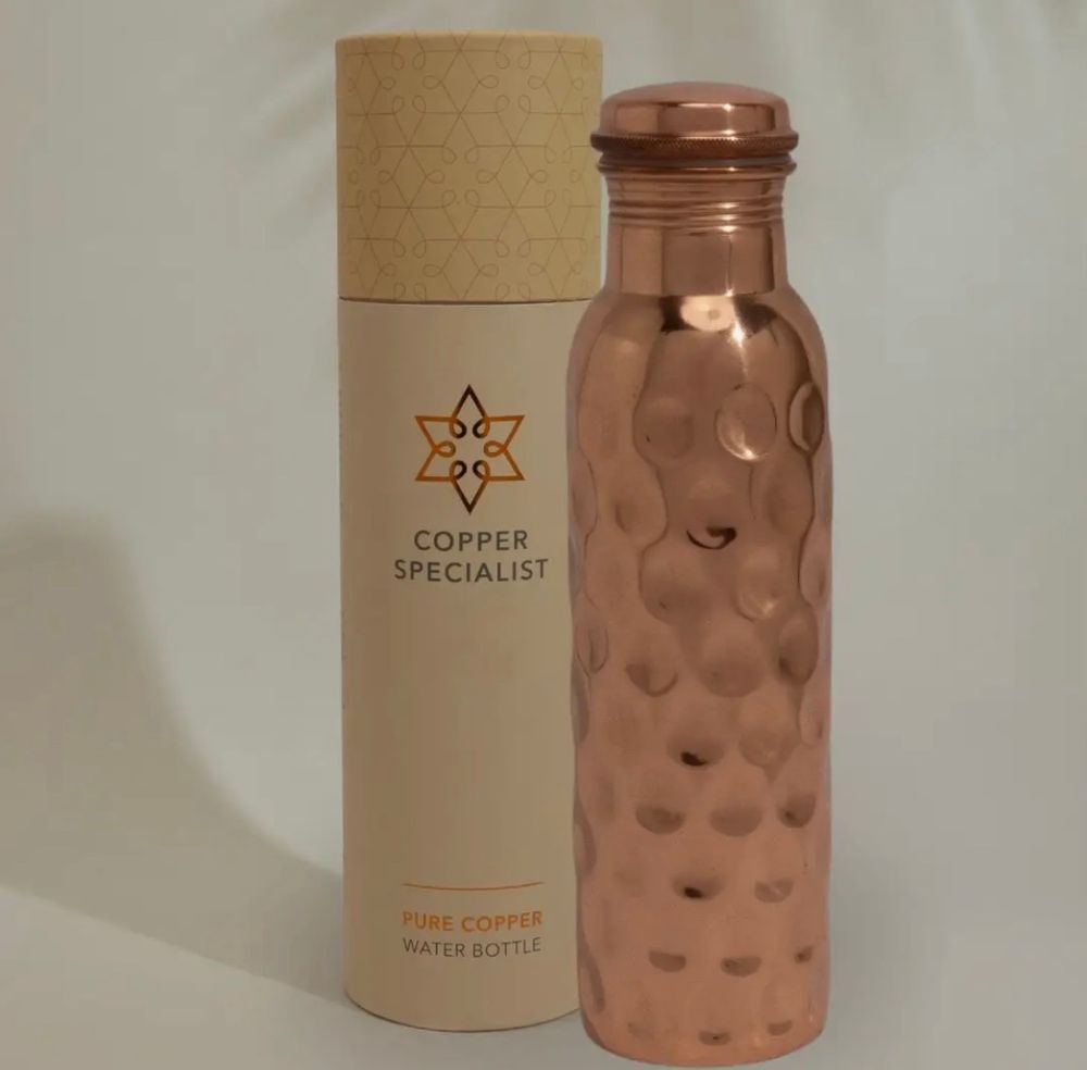 Pure Copper Water Bottle Diamond Polished 750ml