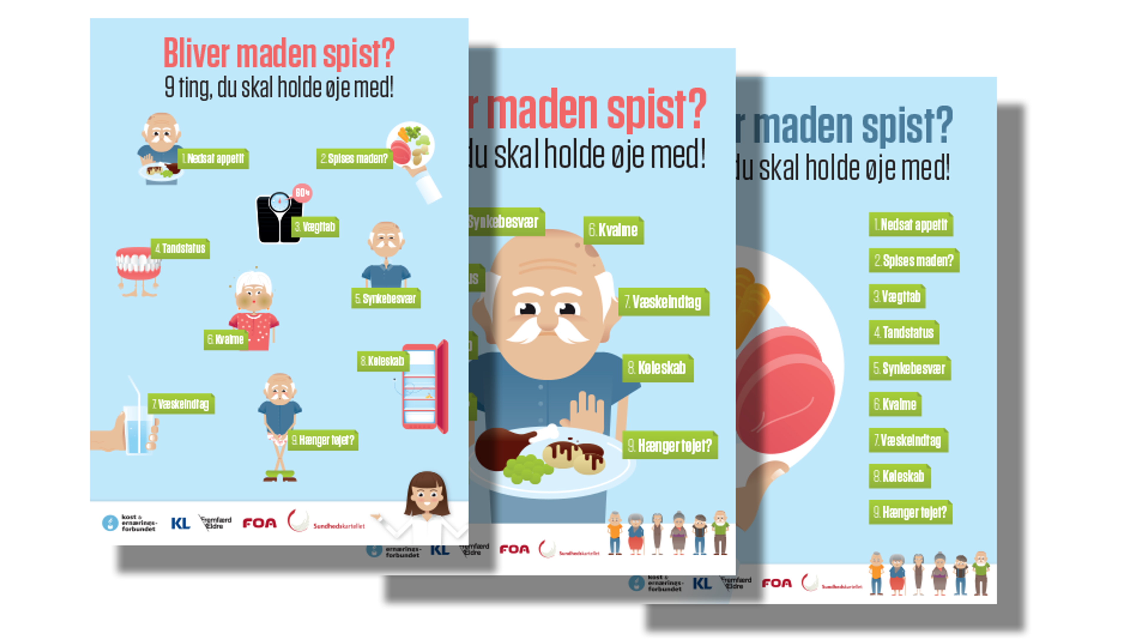 Tre plakater fra projektet Kost og ernæring