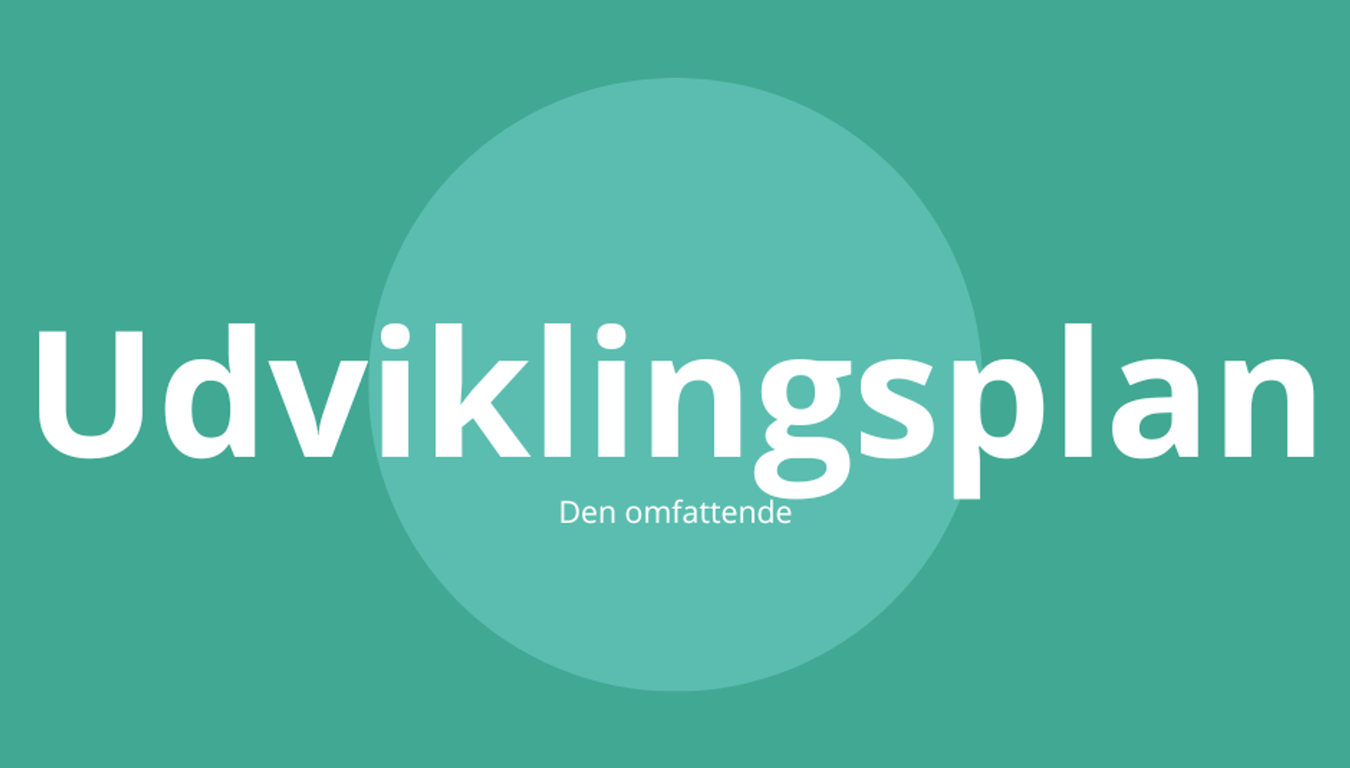 Udviklingsplan omfattende