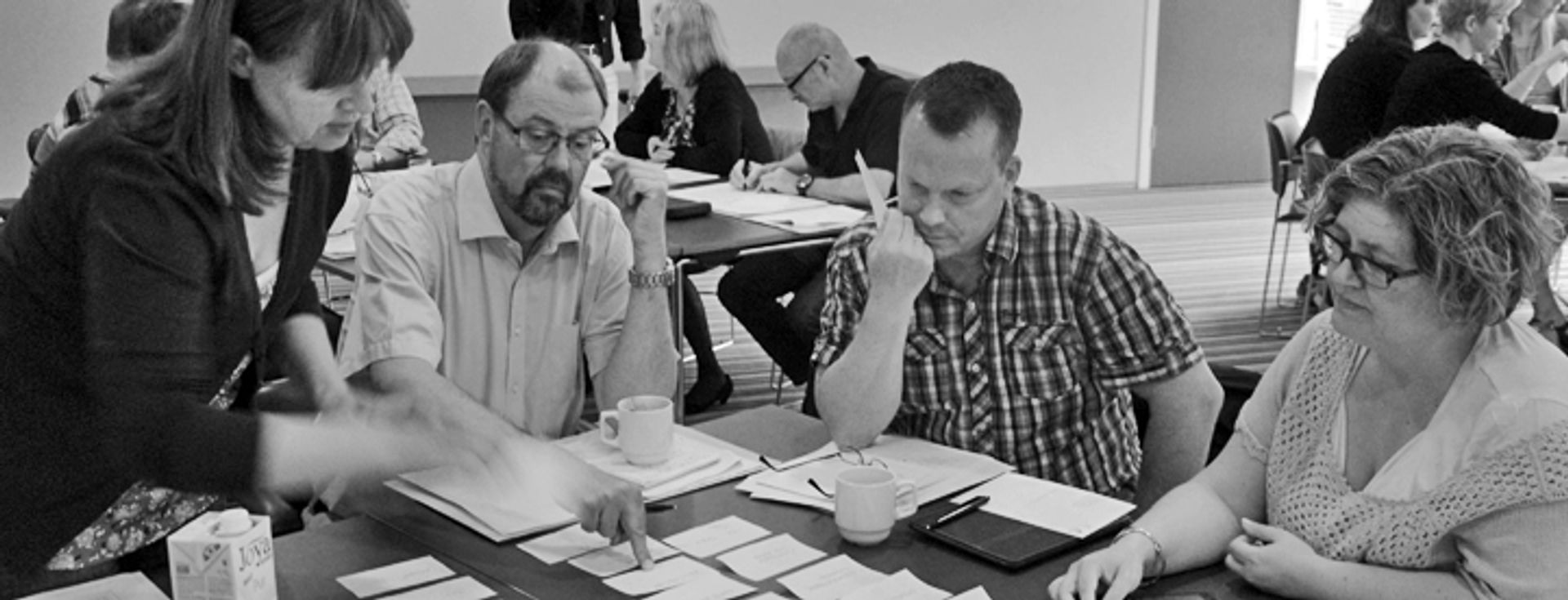 Repræsentanter fra med-udvalg i kommunerne er på kursus hos PUF i, hvordan de kommunikerer klart og præcist. Foto: Jens Nørlem