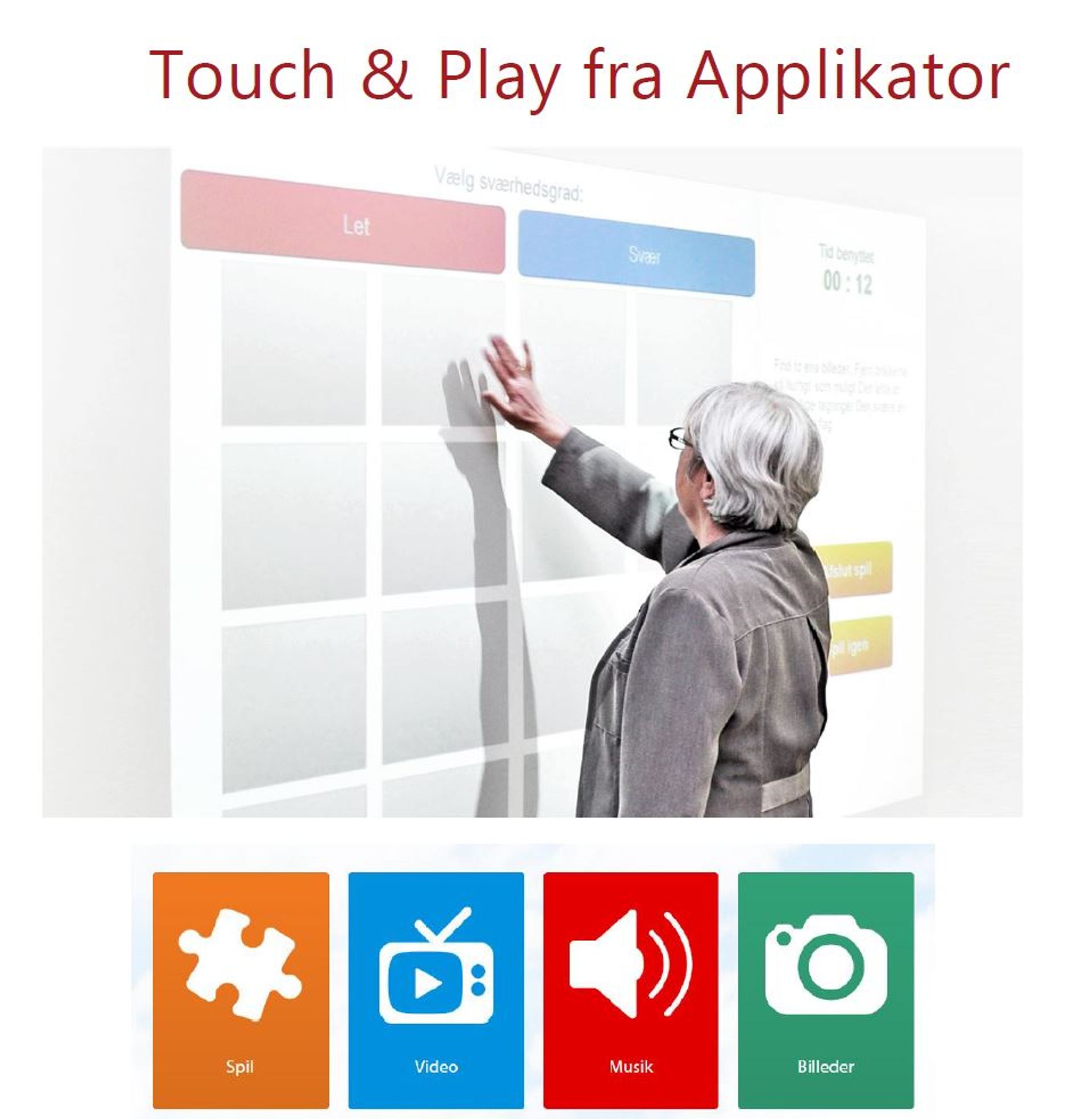 Menneske bruger touch and play applicator tavle