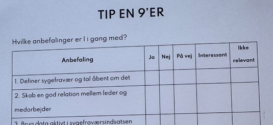 Tip en 9'er om sygefravær