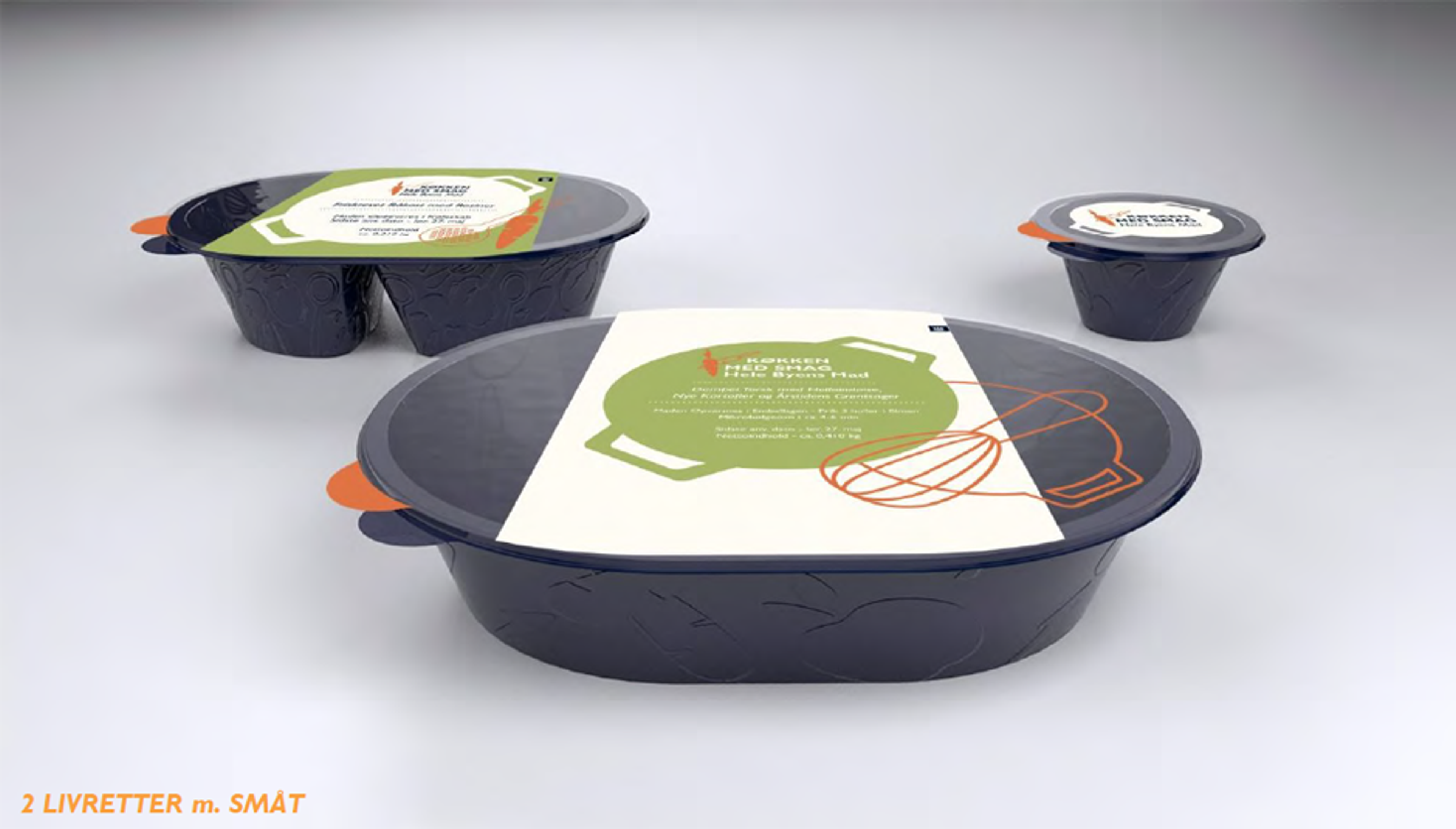 Retter delt op i flere portioner