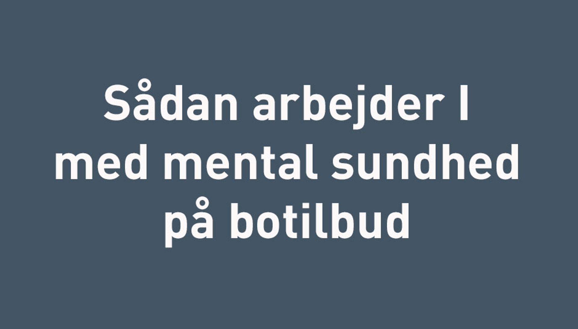 mentalsundhed