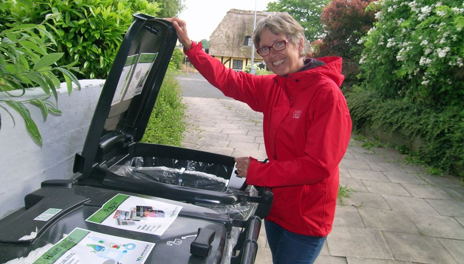 Et kvarter valgte at få flere spande ved hvert hus. Foto: Svendborg Kommune
