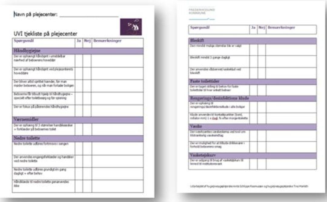 Tjekliste til plejecentre