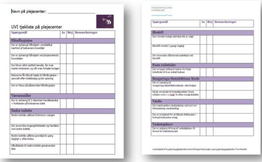 Tjekliste til plejecentre