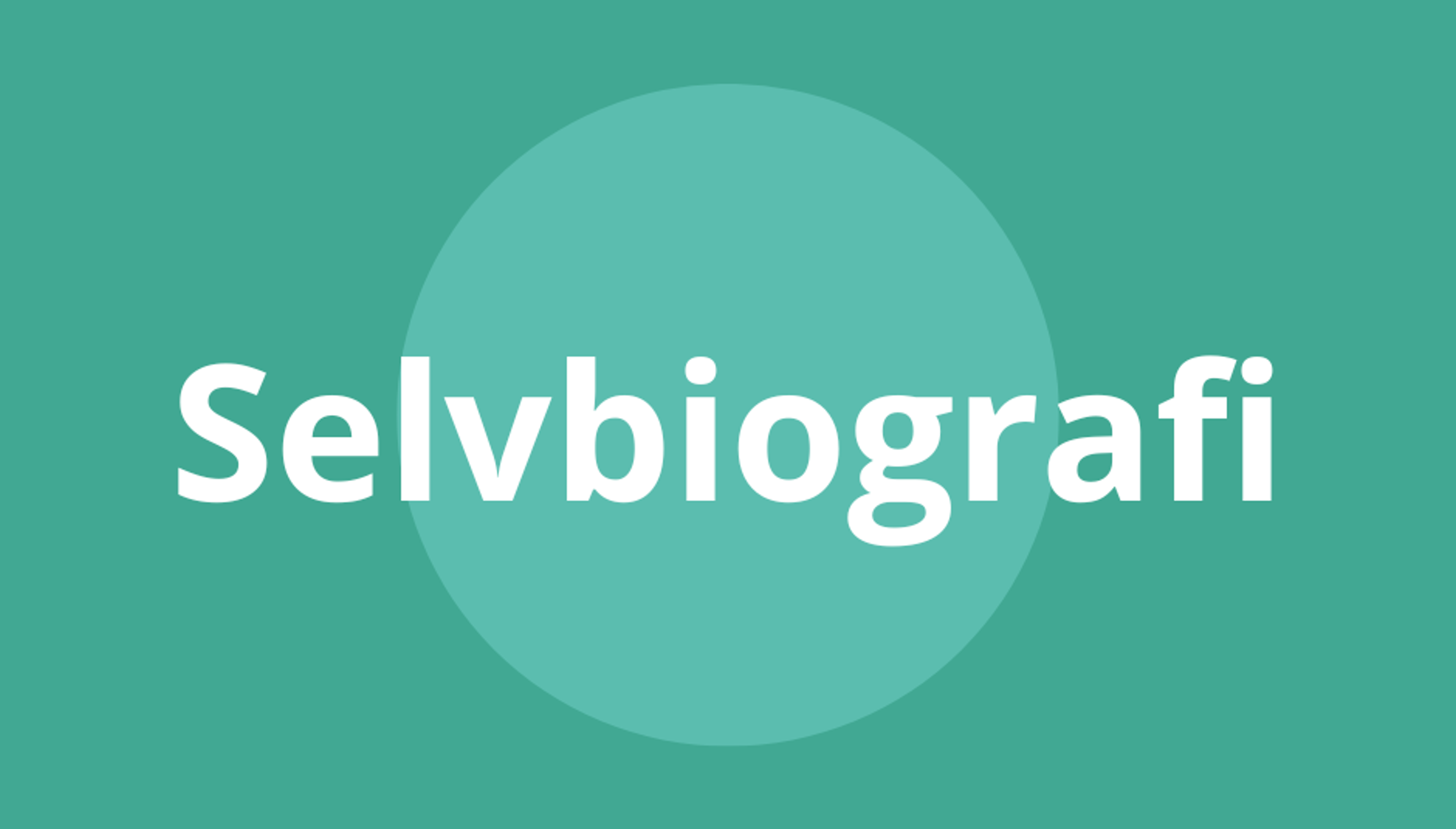 Selvbiografi