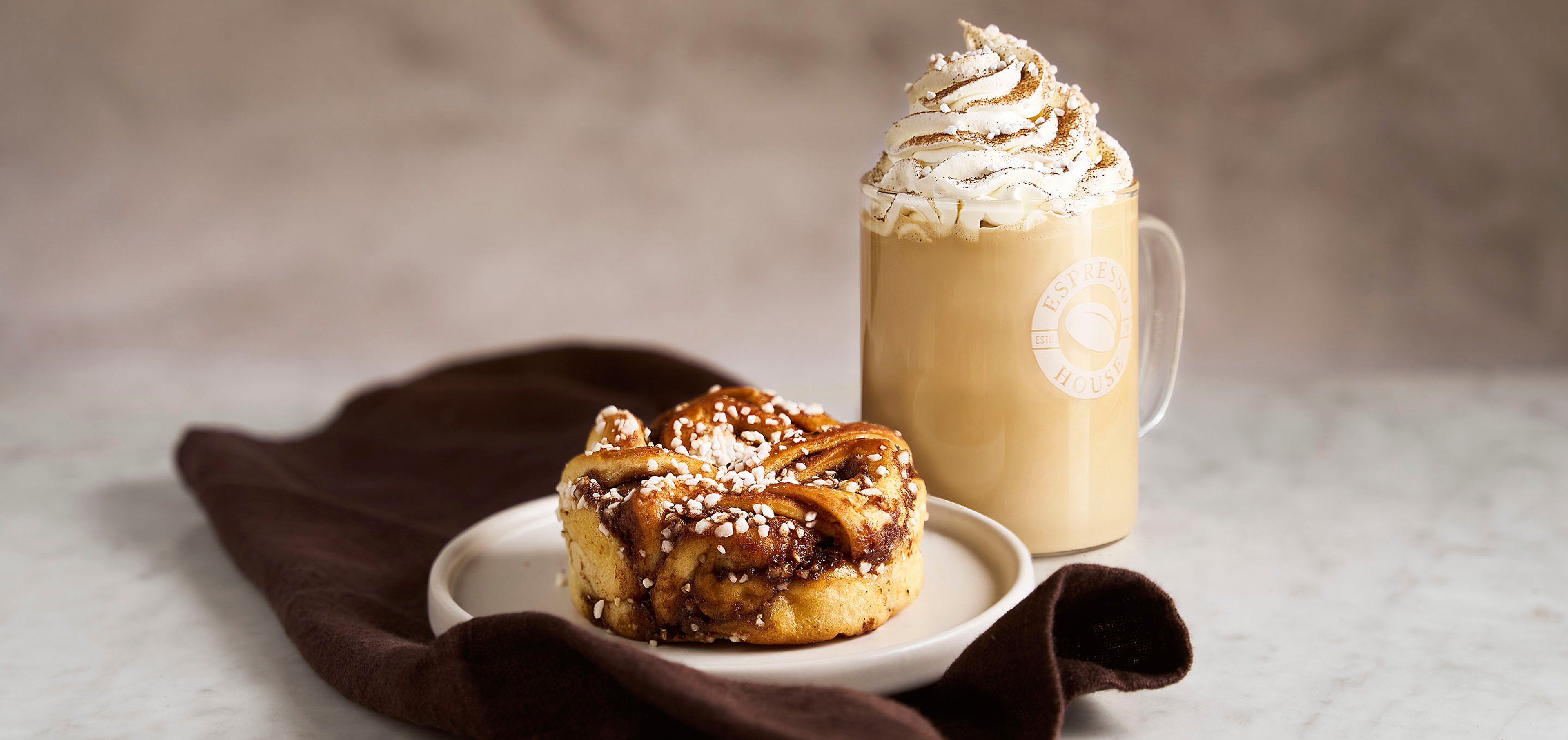 Enjoy our product - Cinnamon Bun Latte!