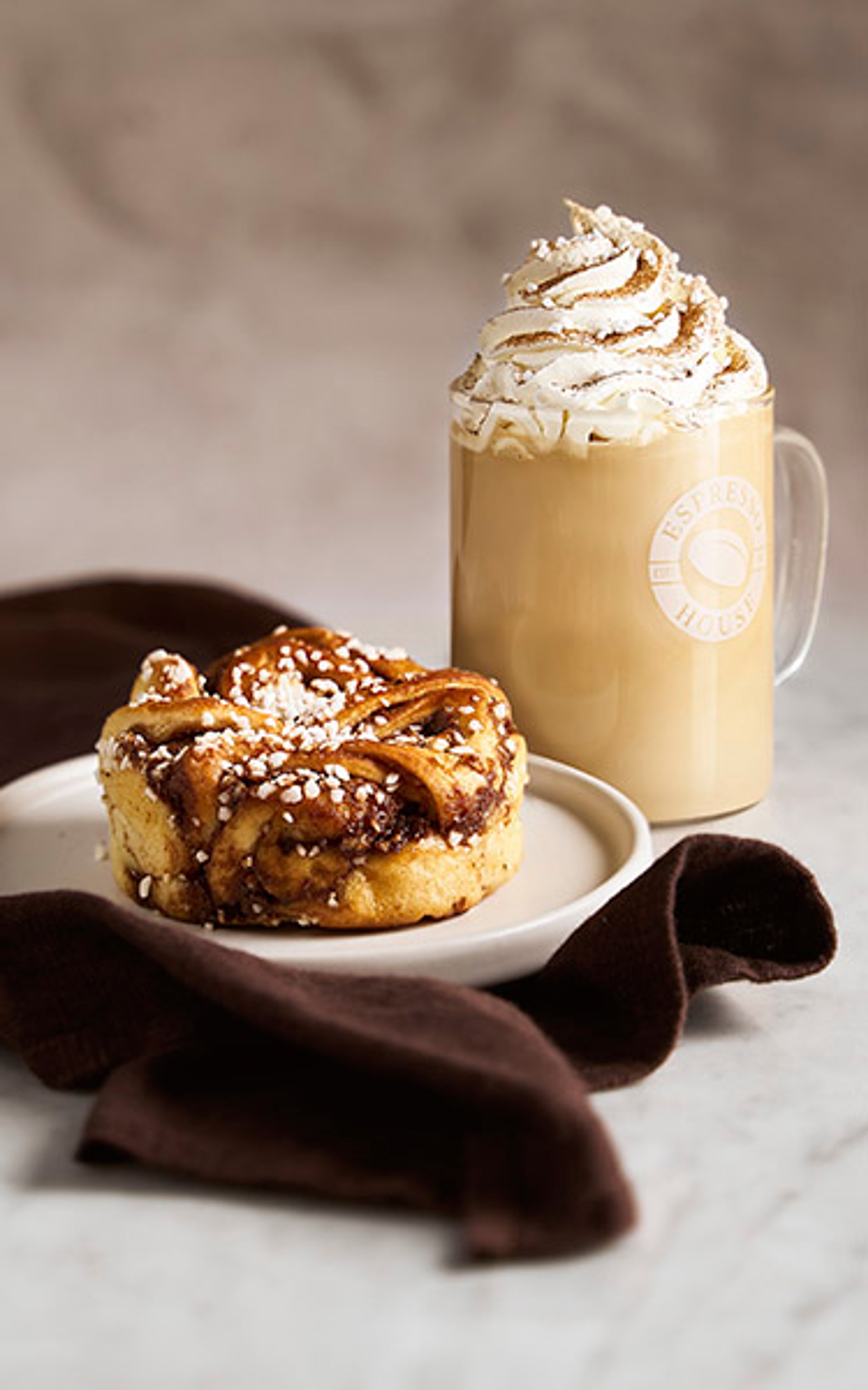 Enjoy our product - Cinnamon Bun Latte!