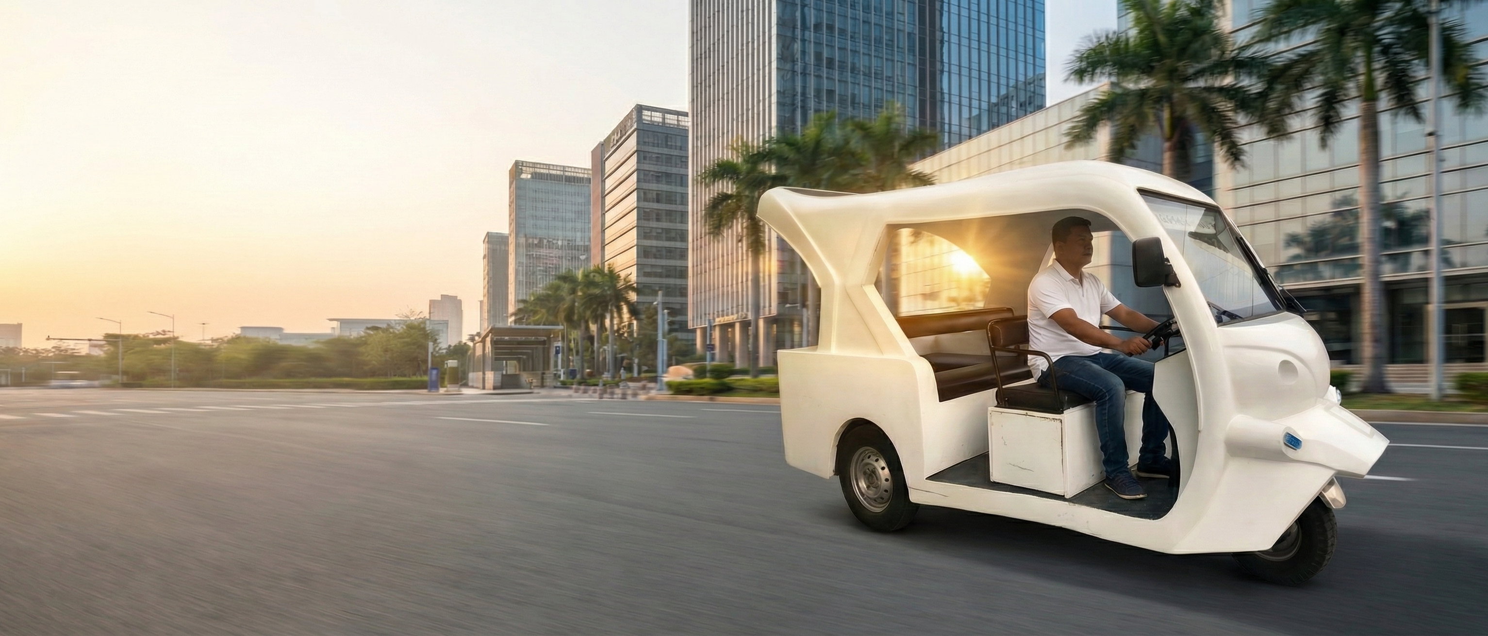 GerWeiss electric tricycle in urban Philippine setting