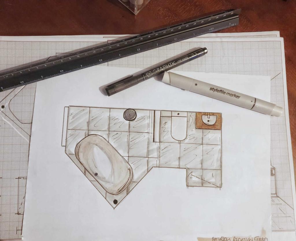 Interior design drawing