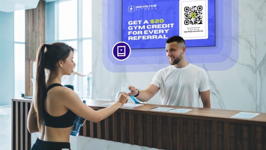 Rockbot dynamic digital signage for fitness centers showing schedules