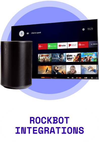 Rockbot’s platform works with your existing TV, speaker, or AV system to enable signage and audio