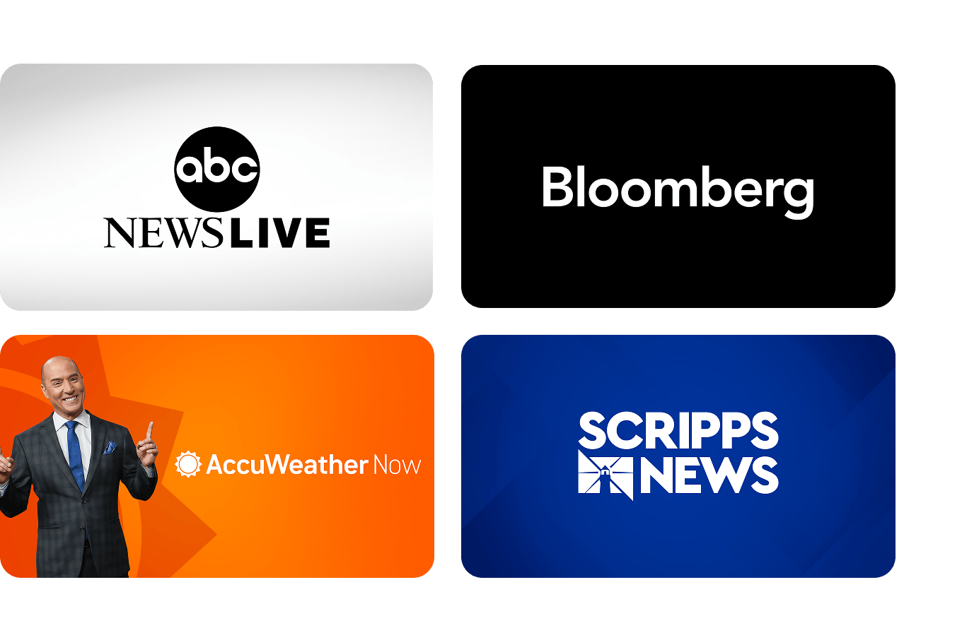 A selection of Rockbot news channel options