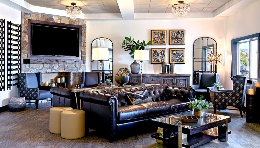 Oxford Collection hotel lobby interior with warm lighting and upscale furnishings