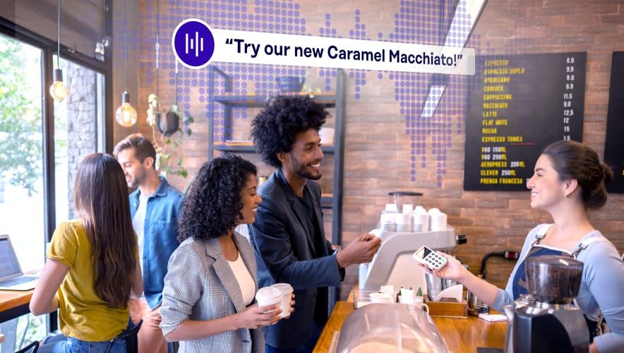 Rockbot audio messaging in a fast casual coffee shop
