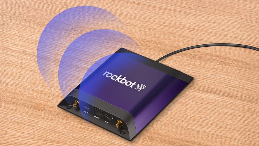 Rockbot Media Player connected via Ethernet and Wi-Fi during device setup.
