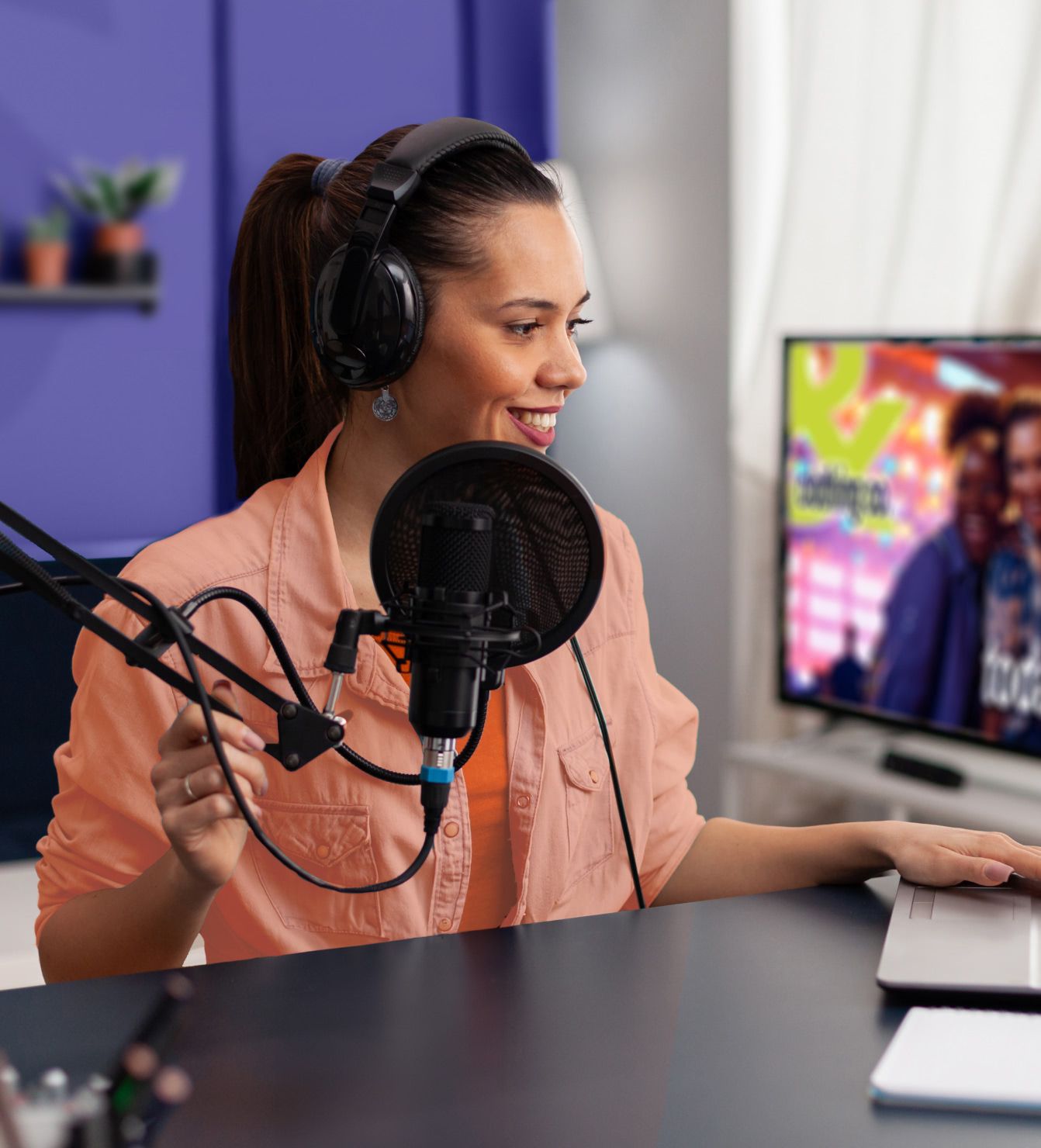 Woman delivering professional content services