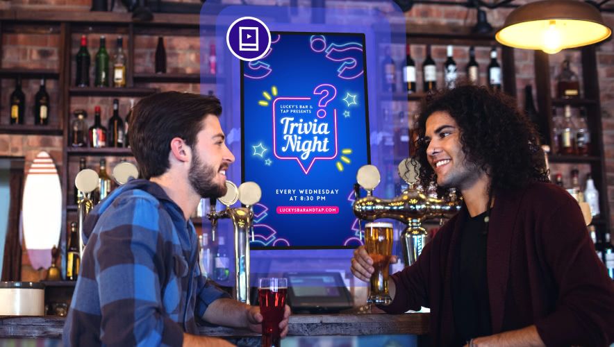 digital signage in bar