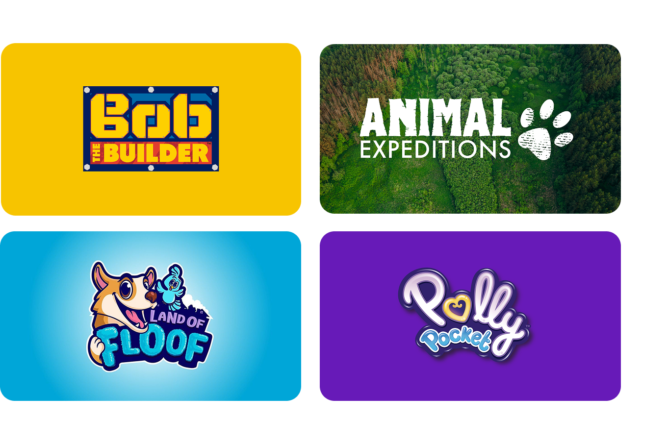 A selection of Rockbot kids channel options