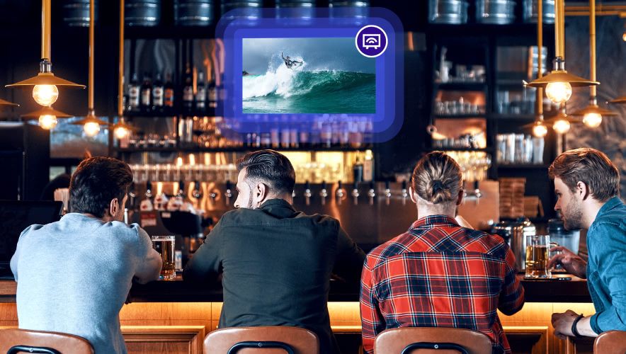 Rockbot TV in bar