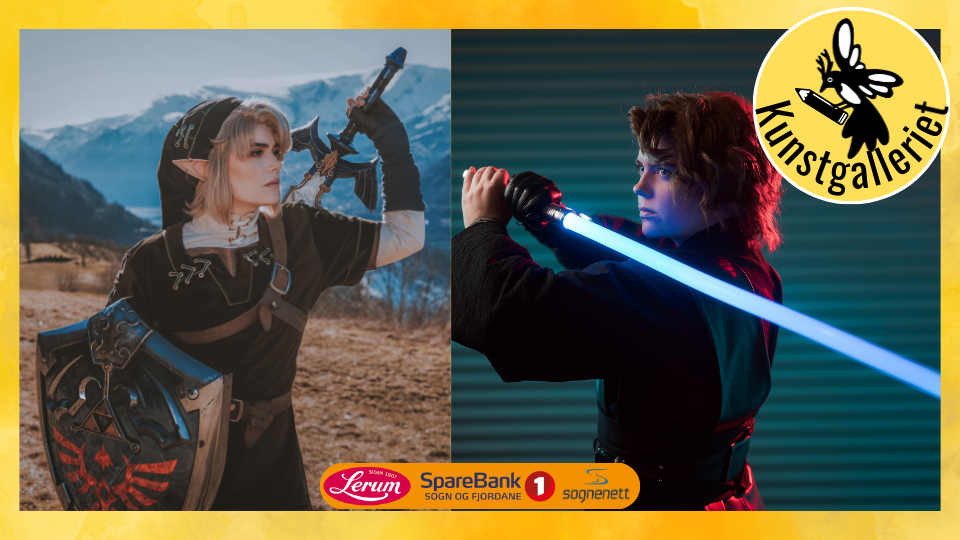 Bilder av Sophie Riis i cosplay som Link og som Anakin Skywalker.