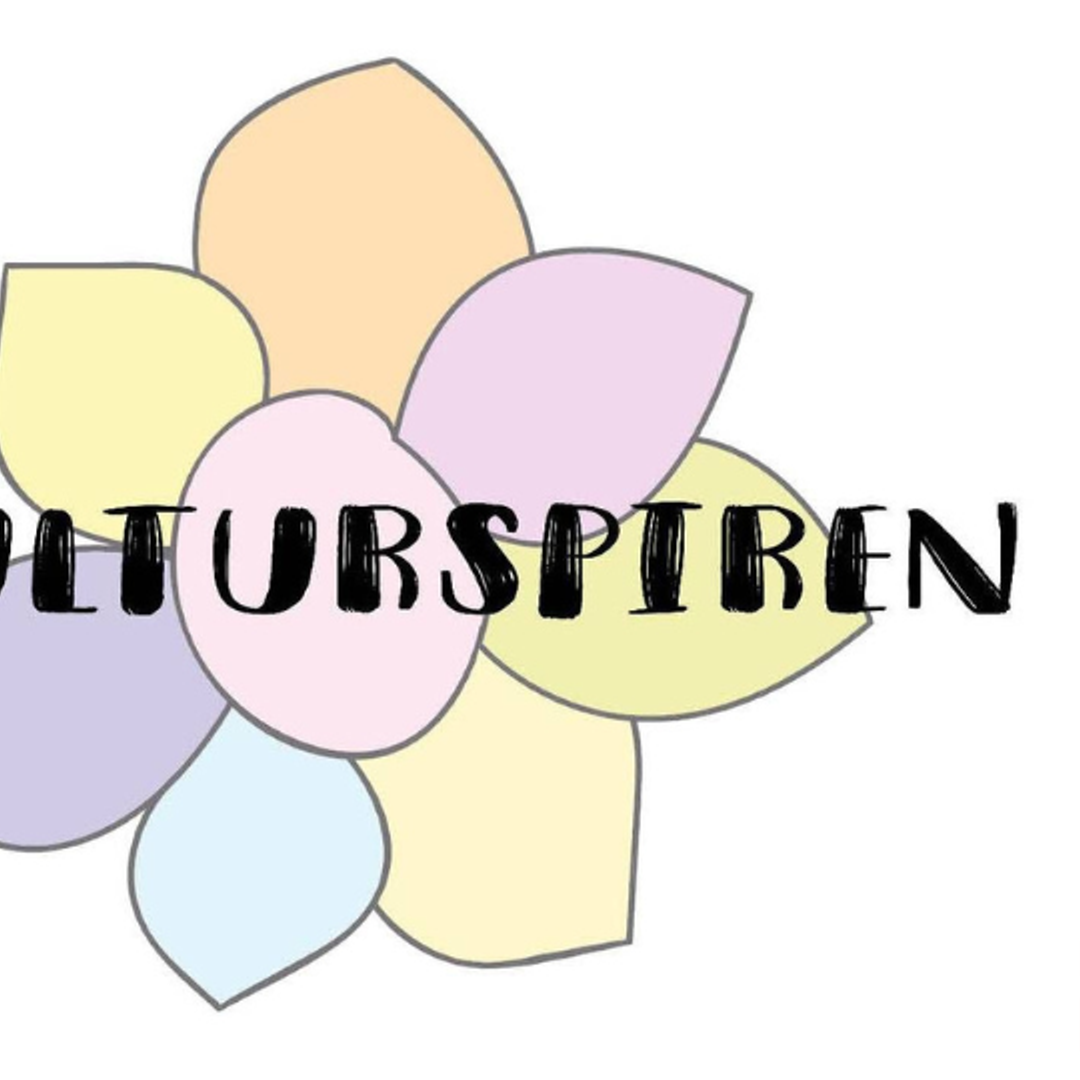 Ein teikna, fargerik blome og logoen til Malermester Eilert og Evin Holme AS.