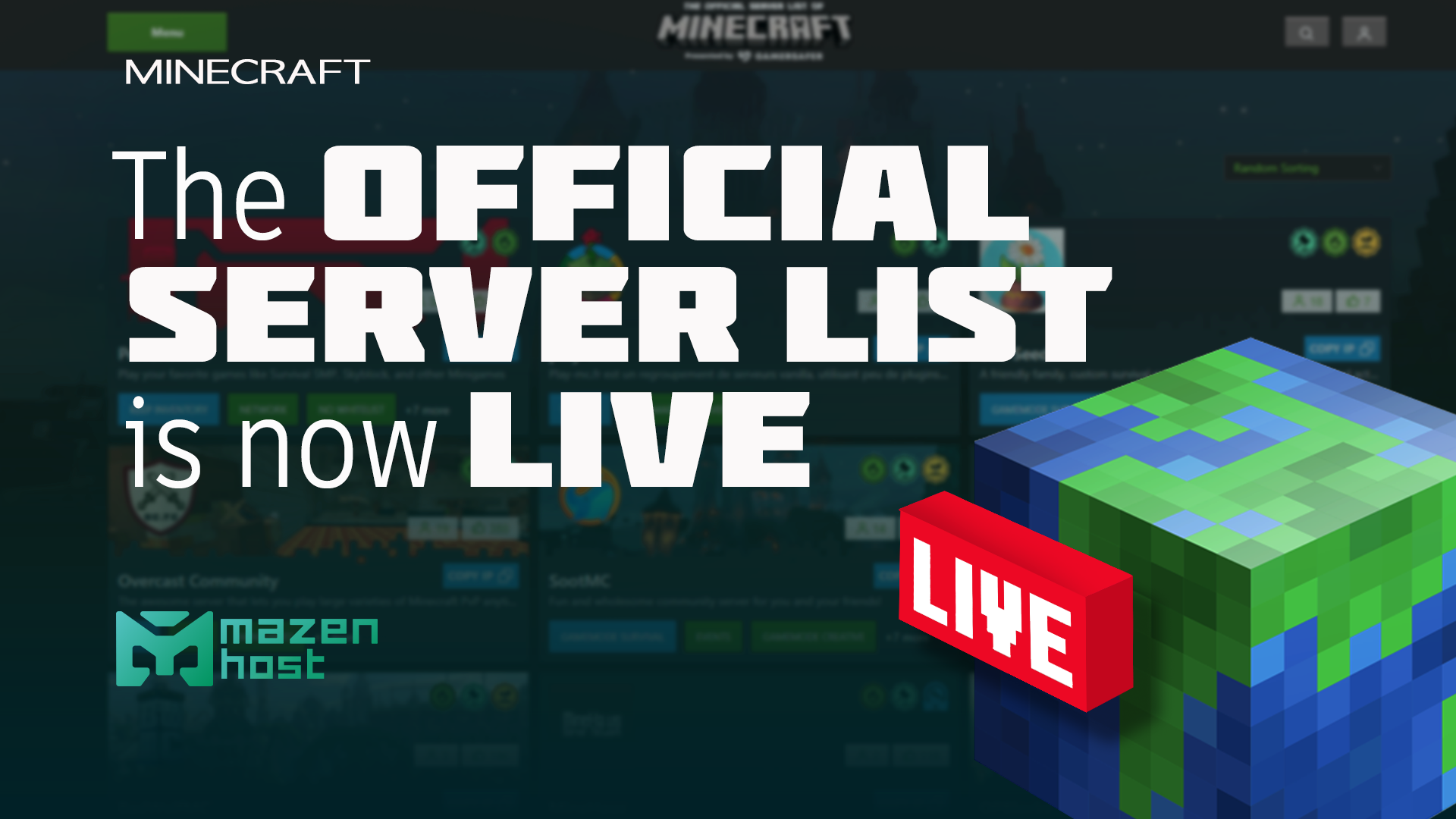 The Official Minecraft Server List is now Live!