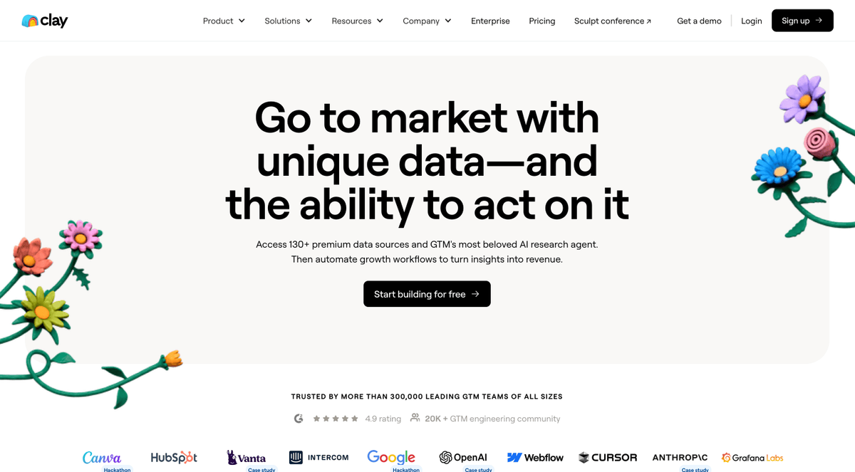 Clay homepage