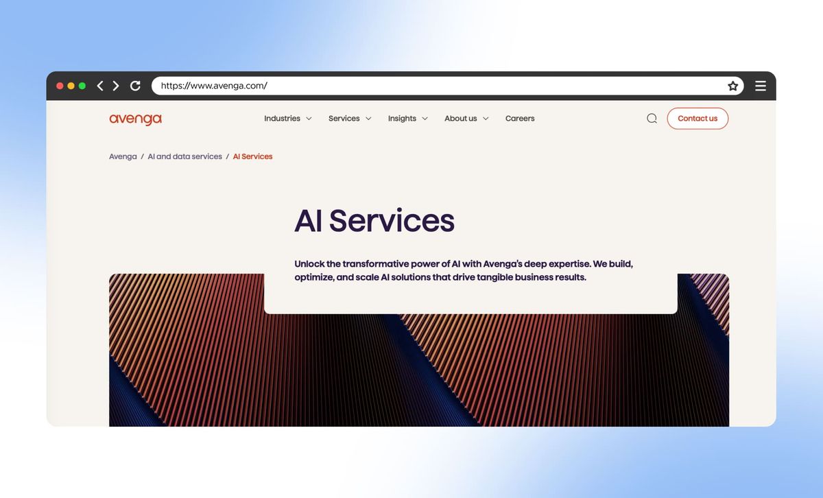 Avenga website homepage