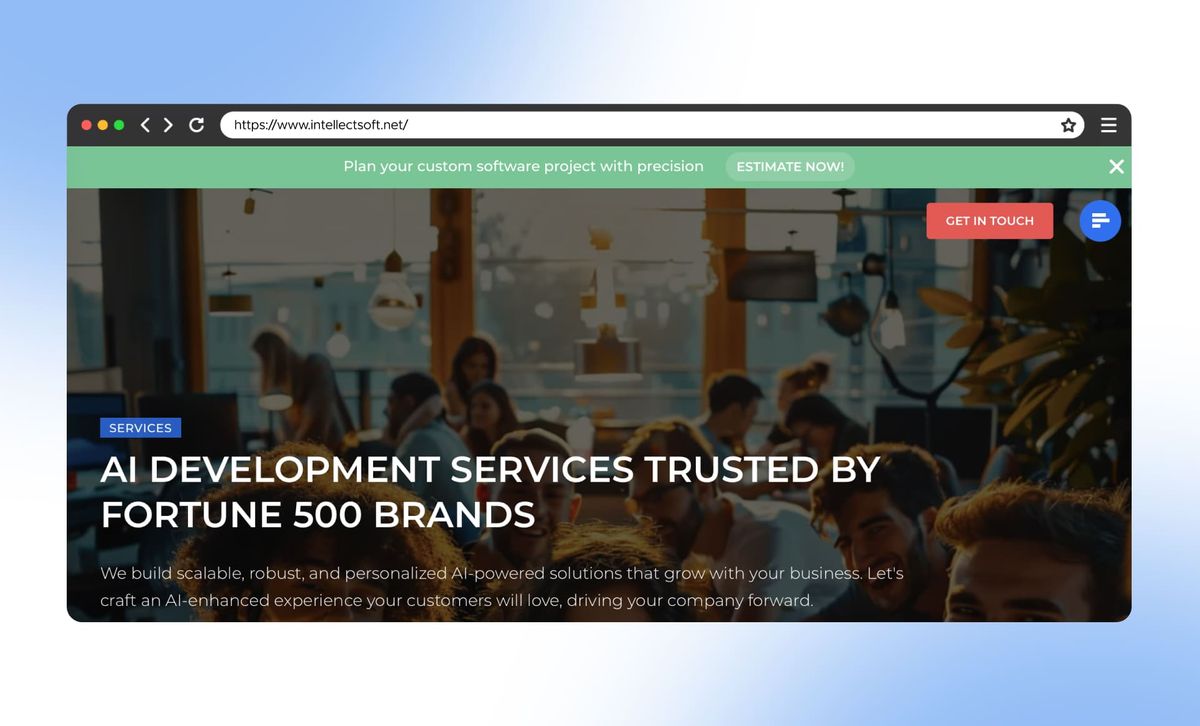Intellectsoft website homepage