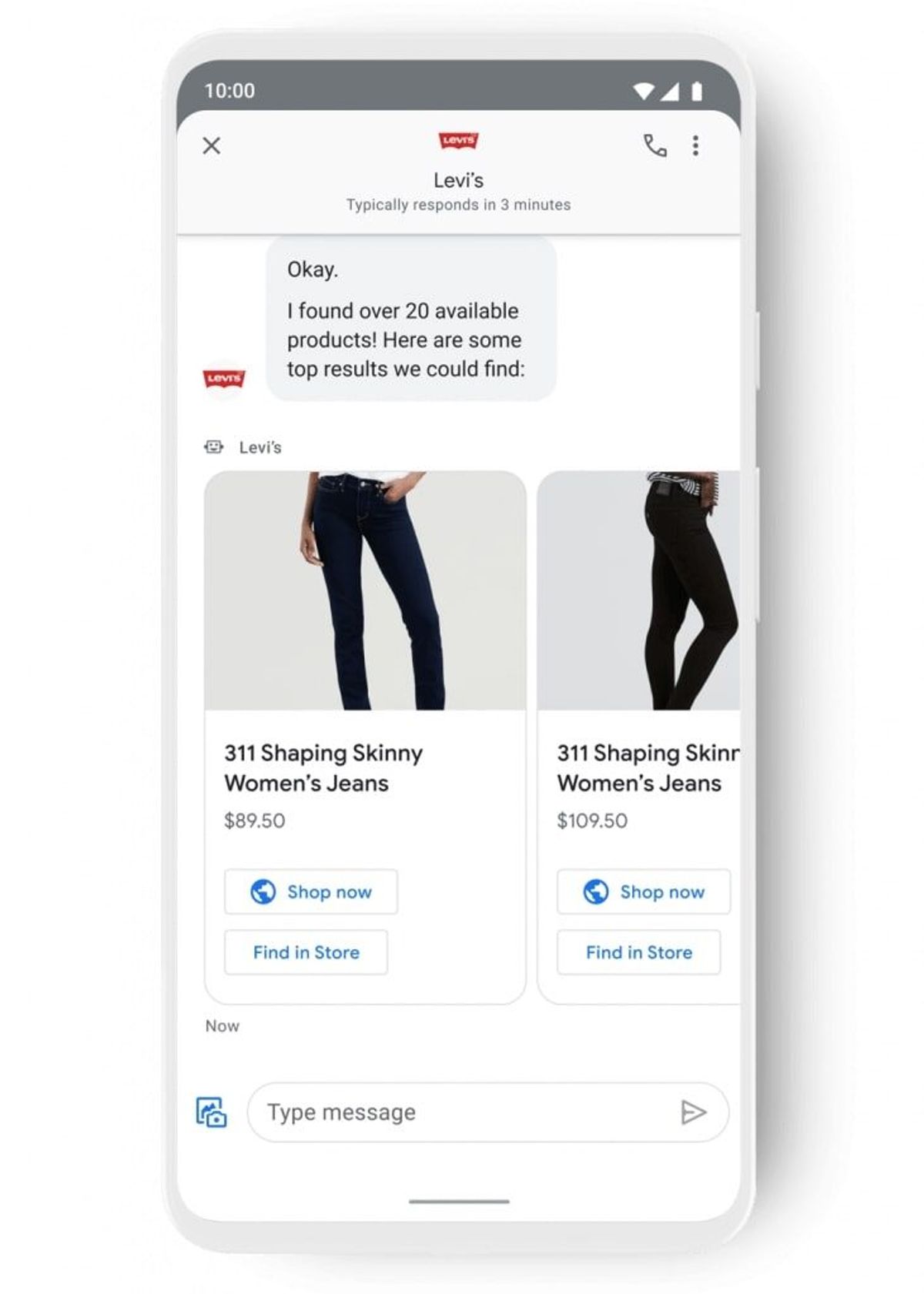 Google Business Chat example