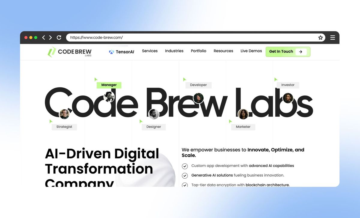 Codebrew Labs website homepage