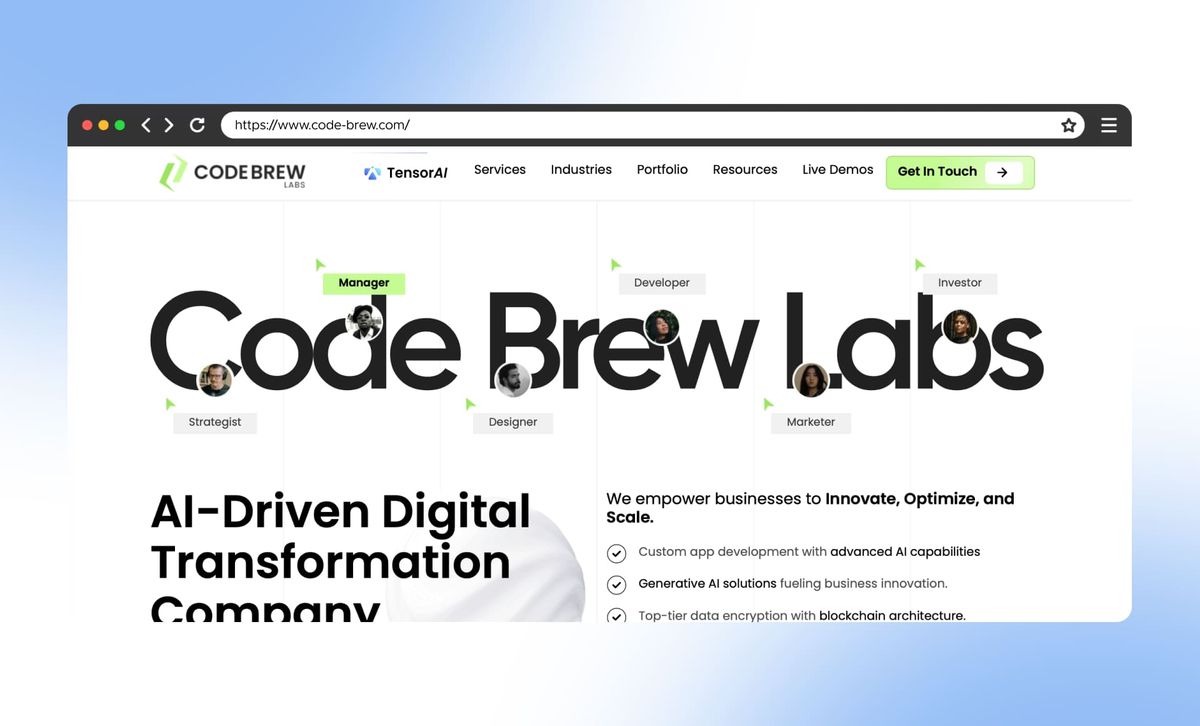 Codebrew Labs website homepage