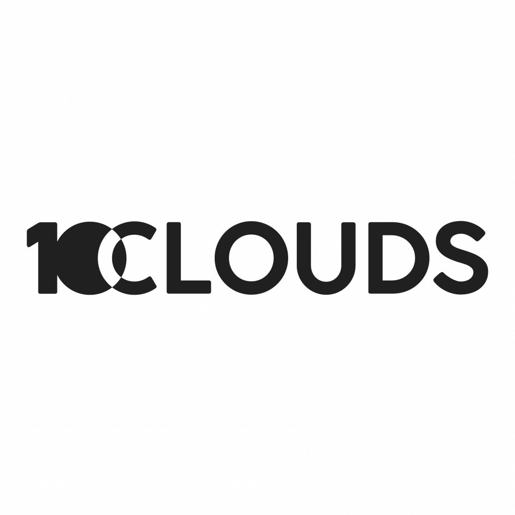The 10Clouds logo: a cloud mark above the 10Clouds wordmark