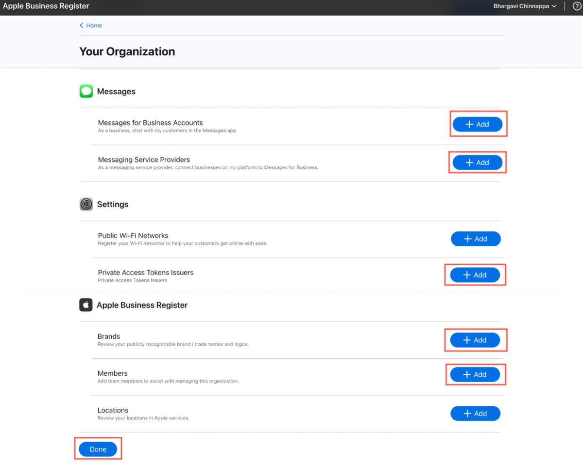 Apple Business Register — public location details