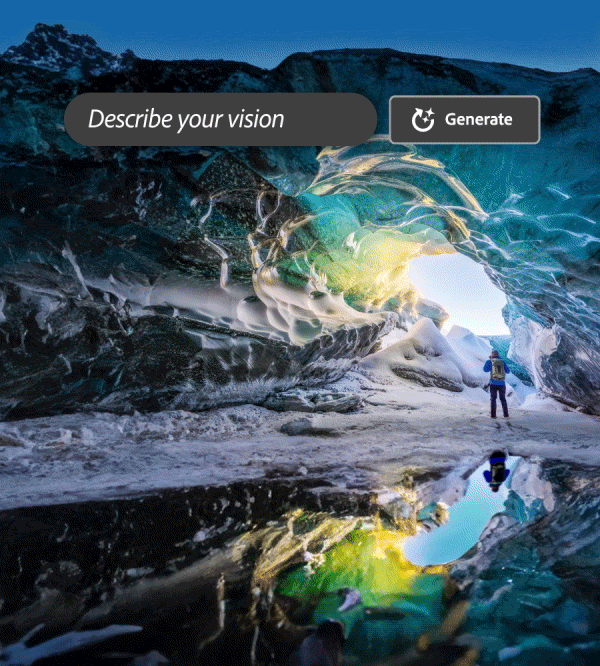 Photoshop's Generative Fill extending a photograph from a text prompt