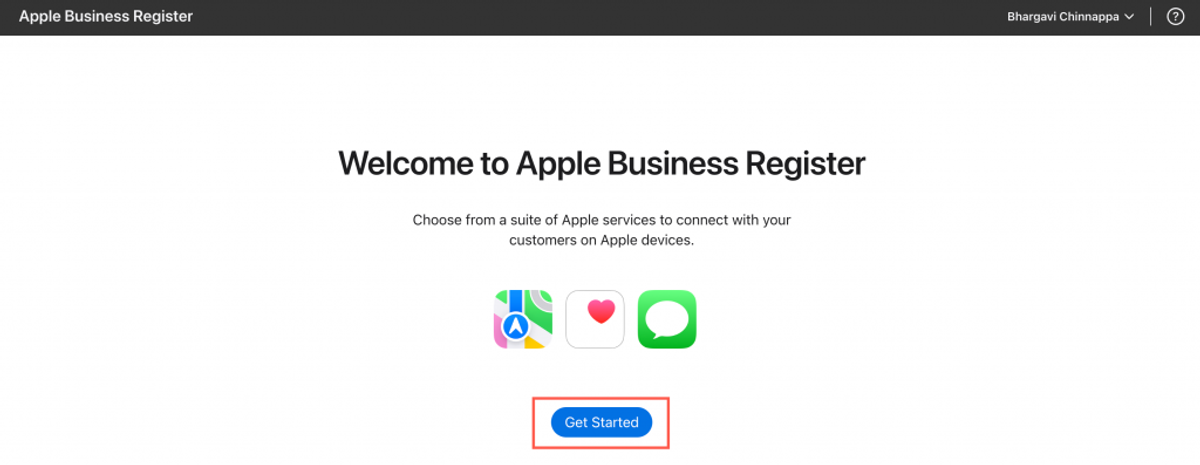 Apple Business Register — create a Business Chat account
