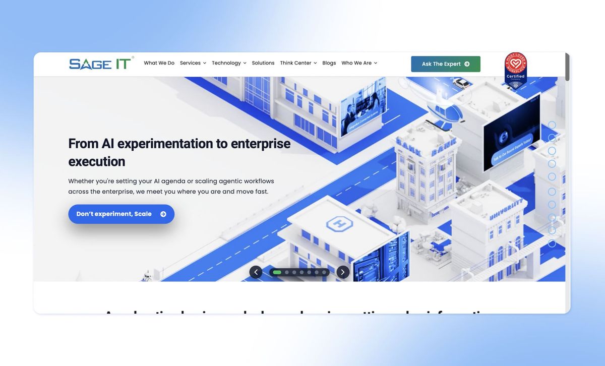 Sage IT website homepage