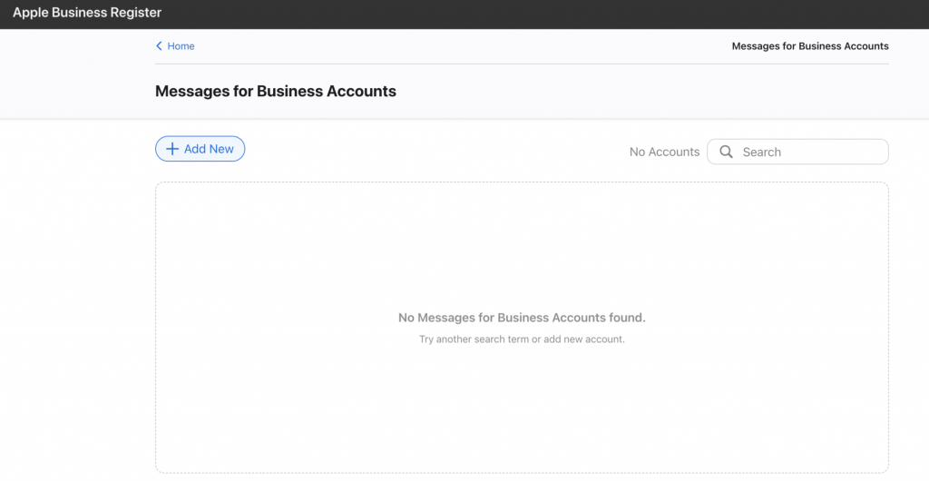 Apple Business Register — Brands and Members screen